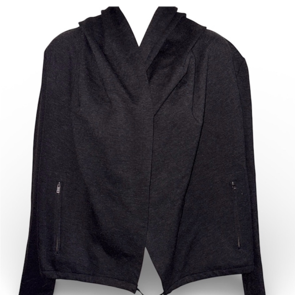 Helmut Lang Hooded Jacket Dark Gray/Black  Size MEDIUM Luxury Designer